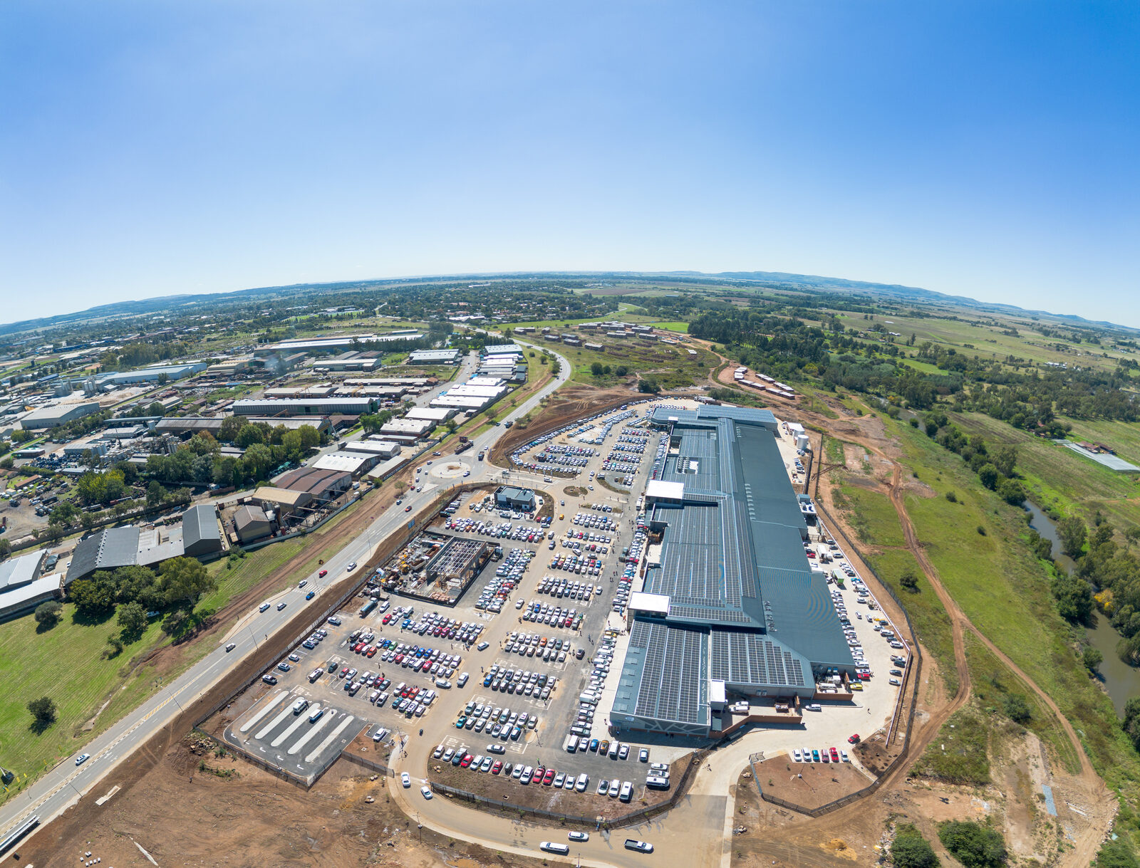 Aerial view of Riverstone Mall, Meyerton